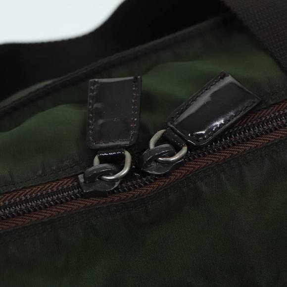 PRADA Tote Bag Nylon Green Silver Auth 90229 - Picture 9 of 16